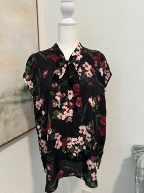 By NINE WEST Floral Blouse, Size XL - NWOT